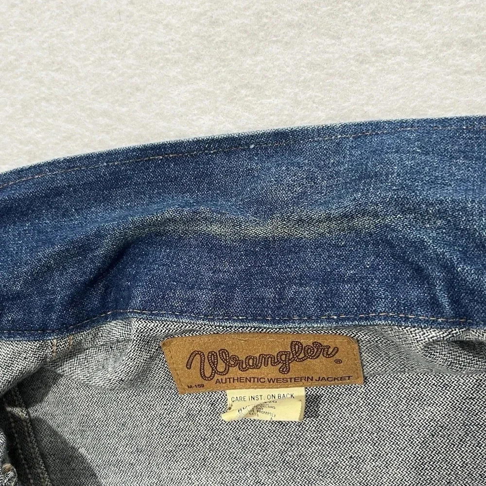 Vintage Wrangler Denim Western Trucker Jacket Coat Size 42 80s 90s M159 74140NV